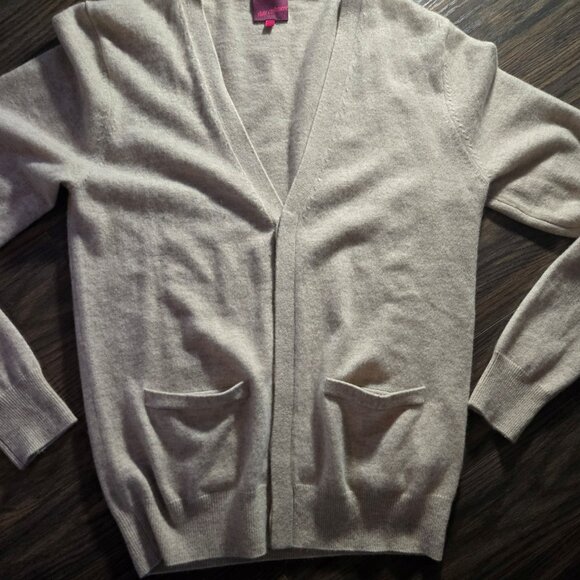 STATE CASHMERE Women's Taupe Cardigan Sweater NWOT/SIZE S - Picture 7 of 7